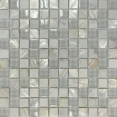 Mother Of Pearl Glass Marble White Mix Mosaic | Quality Carpet Inc.