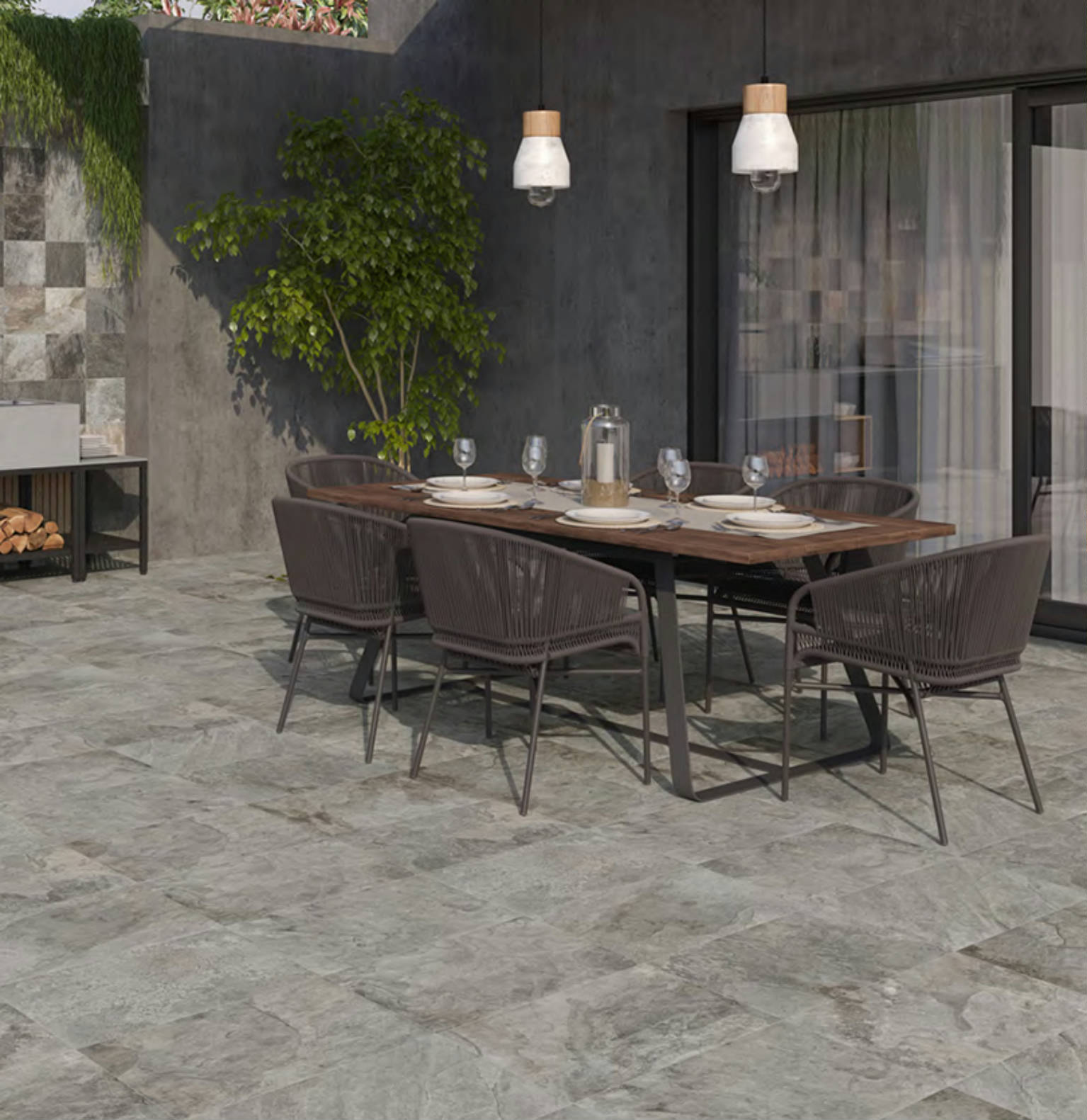 Nepal Slate Chitwan Gris12x24 | Quality Carpet Inc.
