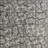 Palmtree Glazed Ceramic 3"X3" Black & White Mosaic | Quality Carpet Inc.