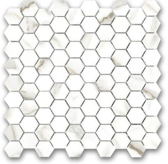 Polished 1" Adoration Hex Mosaic | Quality Carpet Inc.