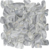 Reconstituted Stone Pebble Light Grey Mix Matte Interlocking Mosaic | Quality Carpet Inc.