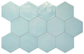 Ronda 5.5X6.3” Aqua Hexagon | Quality Carpet Inc.
