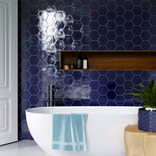 Ronda 5.5X6.3” Cobalt Hexagon | Quality Carpet Inc.