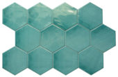 Ronda 5.5X6.3” Teal Hexagon | Quality Carpet Inc.