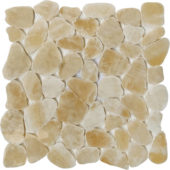 Sliced Onyx Crema Polished Mosaic | Quality Carpet Inc.