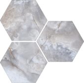Treasure Blue Dream Onyx 6" Carved Hexagon | Quality Carpet Inc.