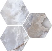 Treasure Blue Dream Onyx 6" Carved Hexagon | Quality Carpet Inc.