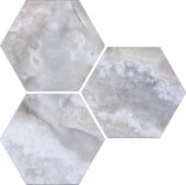 Treasure Blue Dream Onyx 6" Carved Hexagon | Quality Carpet Inc.