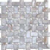 Treasure Blue Dream Onyx Polished Basketweave Mosaic | Quality Carpet Inc.