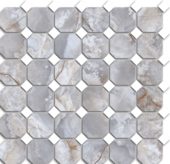 Treasure Blue Dream Onyx Polished Octagon/Dot Mosaic | Quality Carpet Inc.