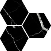 Treasure Midnight Nero 6" Carved Hexagon | Quality Carpet Inc.