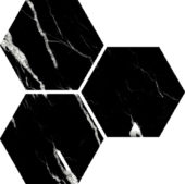 Treasure Midnight Nero 6" Carved Hexagon | Quality Carpet Inc.
