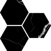 Treasure Midnight Nero 6" Carved Hexagon | Quality Carpet Inc.
