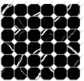 Treasure Midnight Nero Polished Octagon/Dot Mosaic | Quality Carpet Inc.
