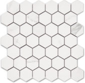 Treasure Statuario 2x2 Polished Hexagon Mosaic | Quality Carpet Inc.