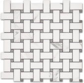 Treasure Statuario Polished Basketweave Mosaic | Quality Carpet Inc.