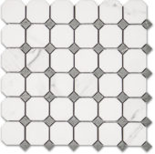 Treasure Statuario Polished Octagon/Dot Mosaic | Quality Carpet Inc.