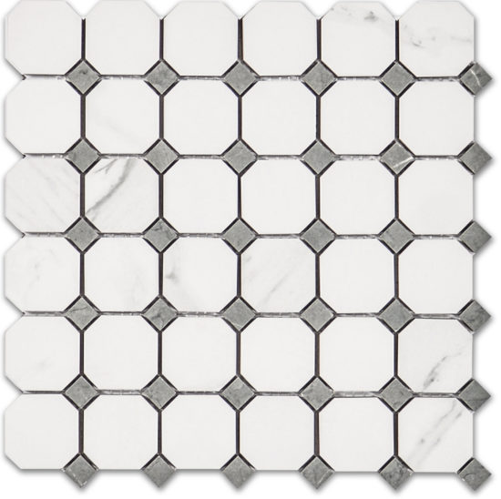 Treasure Statuario Polished Octagon/Dot Mosaic | Quality Carpet Inc.
