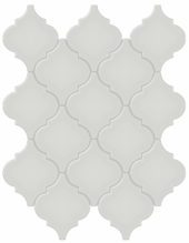 Warm Grey Glossy Arabesque Mosaic | Quality Carpet Inc.