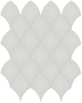 Warm Grey Glossy Scallop Mosaic | Quality Carpet Inc.