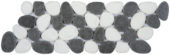 White & Black Reconstituted Pebble Interlocking Mosaic | Quality Carpet Inc.