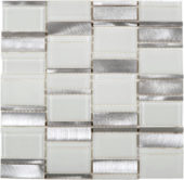 White Glass & Aluminum Mix Mosaic | Quality Carpet Inc.