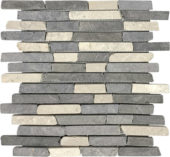 White Grey Broken Brick Marble Interlocking Mosaic | Quality Carpet Inc.