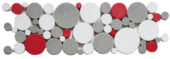 White Grey Red Penny Rounds Interlocking Border | Quality Carpet Inc.