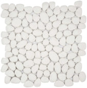 White Reconstituted Pebble Interlocking Mosaic | Quality Carpet Inc.