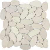 White Xl Sliced Matte Pebble Interlocking Mosaic | Quality Carpet Inc.