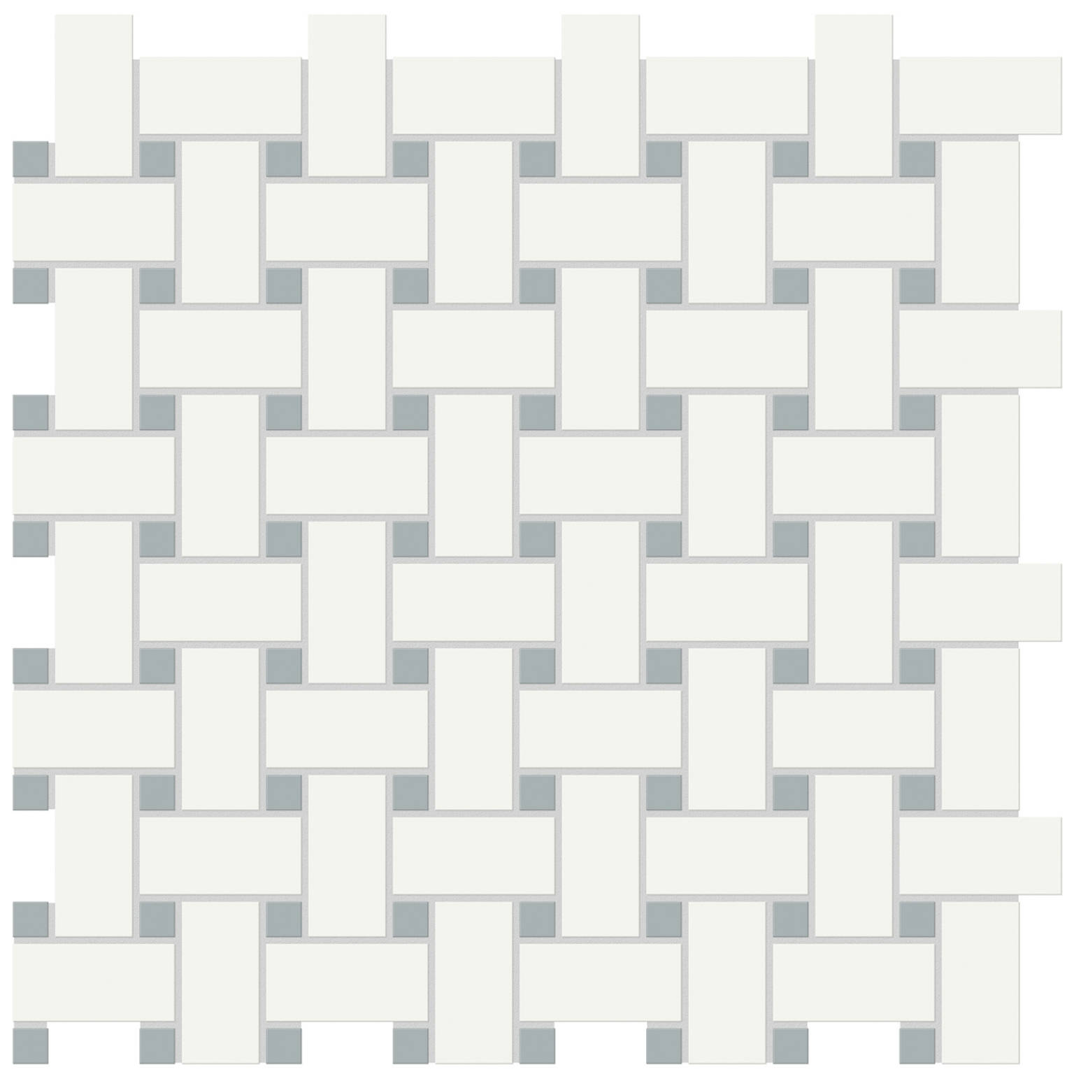 White w/Cloud Blue Matte Basketweave Mosaic | Quality Carpet Inc.