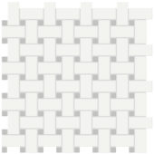 White w/Loft Grey Matte Basketweave Mosaic | Quality Carpet Inc.
