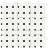 White w/Retro Black Matte Basketweave Mosaic | Quality Carpet Inc.