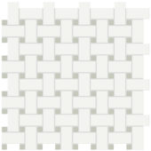 White w/Soft Sage Matte Basketweave Mosaic | Quality Carpet Inc.