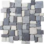 White/L.grey/D.grey Cubic Marble Opus Interlocking Mosaic | Quality Carpet Inc.