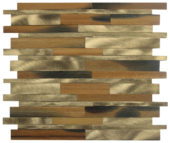 Wood / Gold Aluminum Baguette Interlocking Mosaic | Quality Carpet Inc.