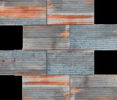 2.8"x6" Rust Industrial Linear Relief Pattern Glazed Ceramic Mosaic | Quality Carpet Inc.