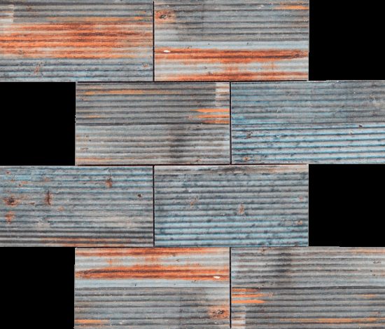 2.8"x6" Rust Industrial Linear Relief Pattern Glazed Ceramic Mosaic | Quality Carpet Inc.