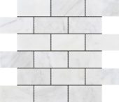 2"x4" Brick Pattern White Grey Marble | Quality Carpet Inc.