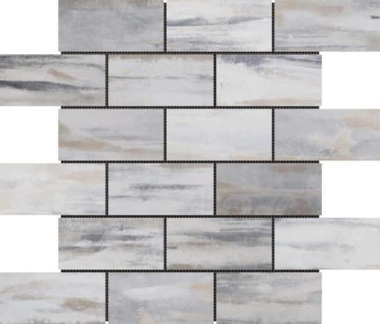 2"x4" Glazed Ceramic Grey Beige Mix Rough Surface Mosaic | Quality Carpet Inc.