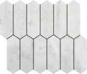 2"x6" Picket White Grey Marble | Quality Carpet Inc.