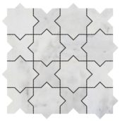 3"x3" Cross & Star White Grey Marble | Quality Carpet Inc.