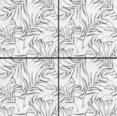 6"x6" Grey Palm Leaf Printed White Marble | Quality Carpet Inc.