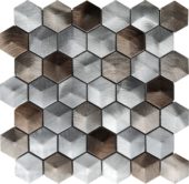 Aluminum Hexagon 19 Brown Mosaic | Quality Carpet Inc.