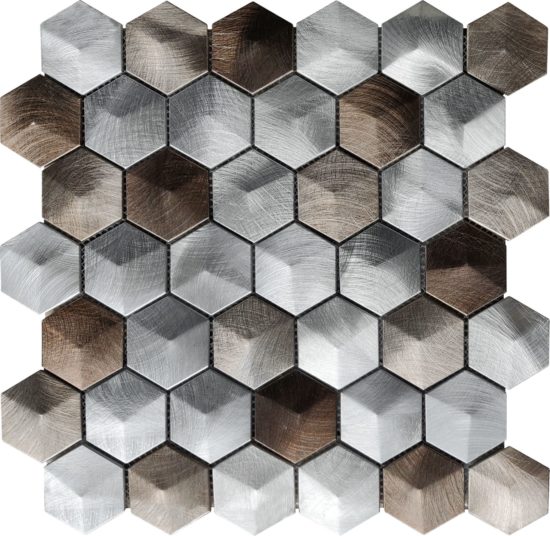 Aluminum Hexagon 19 Brown Mosaic | Quality Carpet Inc.