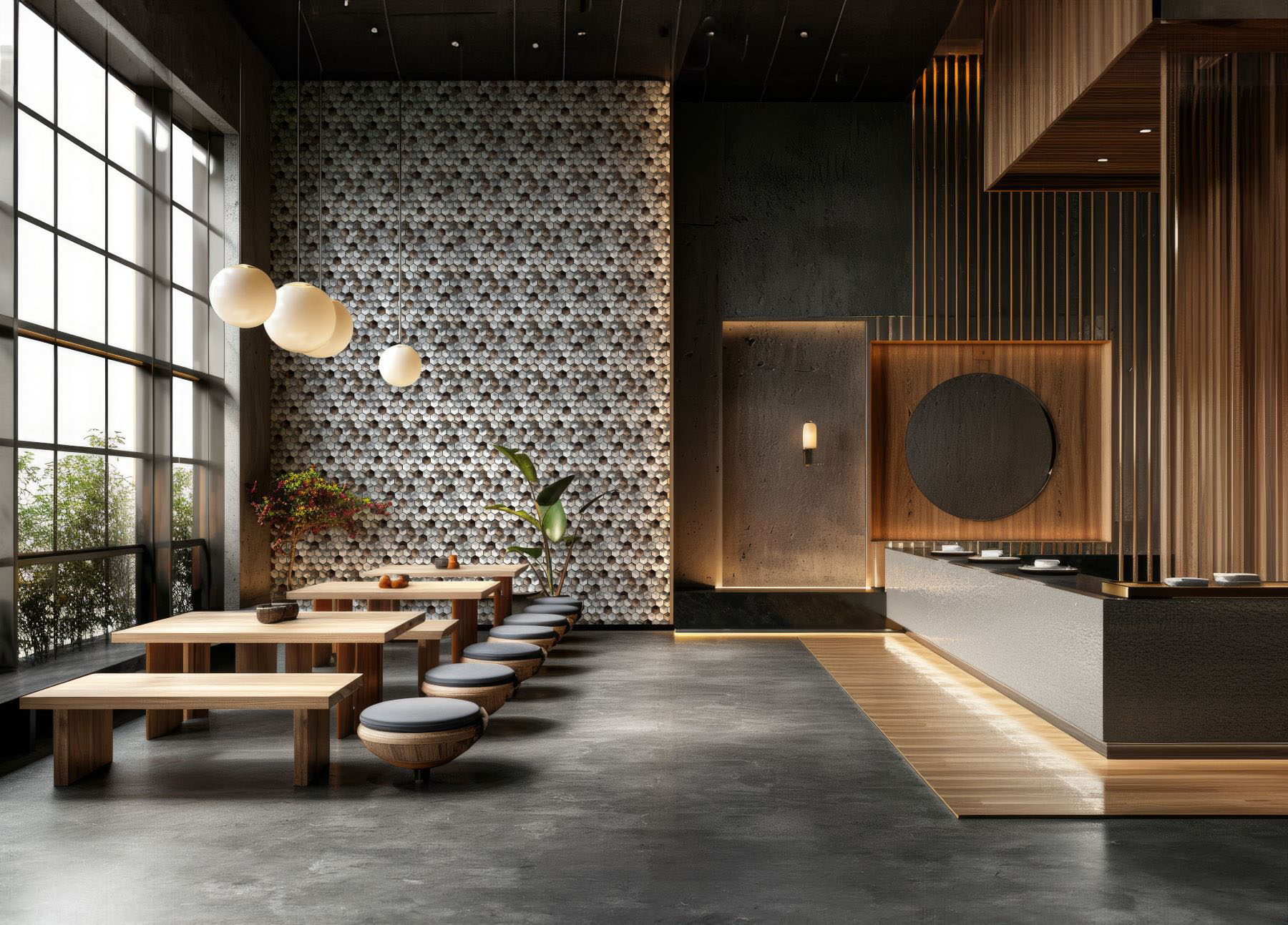 Aluminum Hexagon Silver Brown Mosaic | Quality Carpet Inc.