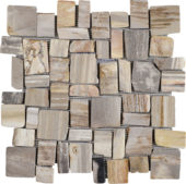 Cubic Fossil Wood Stone Mosaic | Quality Carpet Inc.