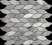 Elongated Hexagon Ice Grey "Leaves" Mosaic | Quality Carpet Inc.