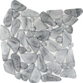 Glass Pebble Light Grey Marble Pattern Mix Mosaic 11.4"11.4" | Quality Carpet Inc.