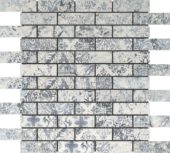 Grey Mix Pattern Deco Brick Matte Glazed Porcelain 1"x3" Mosaic | Quality Carpet Inc.